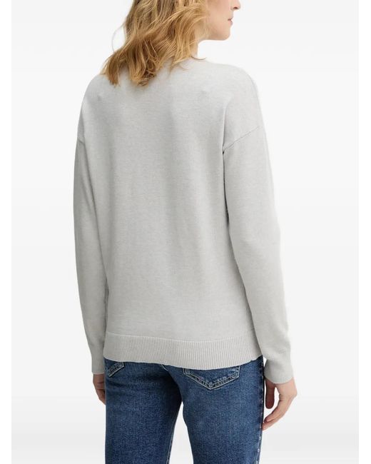 DKNY Gray Sequin-Logo Sweater