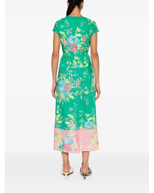 Aspesi Green Floral-print Cotton Dress