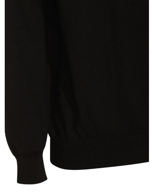 Malo Black Crew-Neck Virgin-Wool Sweater for men