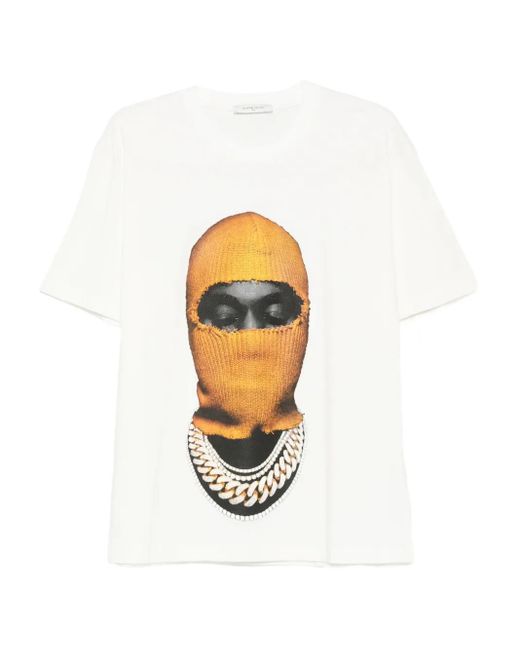 Camiseta con estampado de máscara Ih Nom Uh Nit de hombre de color White