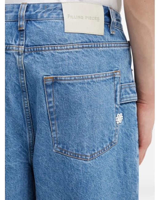 Filling Pieces Blue Logo-Embroidered Carpenter Jeans for men