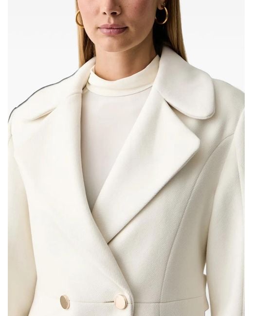 Fracomina Natural Double-Breasted Patch-Pocket Coat