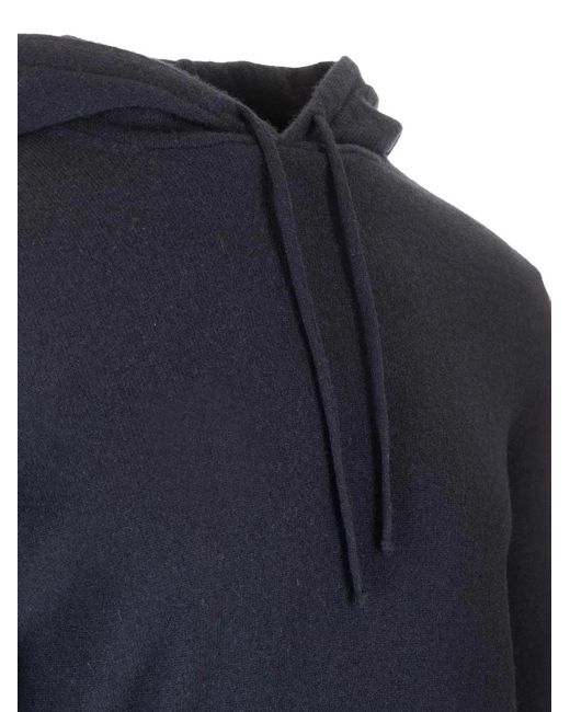 Al Duca D'aosta Blue Cashmere Drawstring Hoodie for men