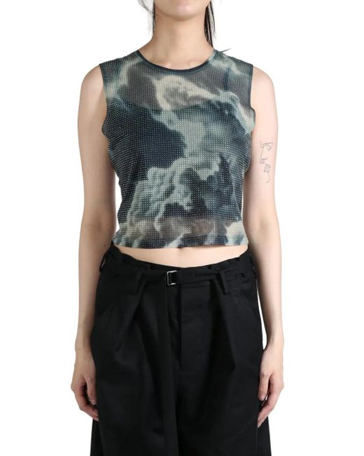 Alexander Wang Blue Sheer Crop Top