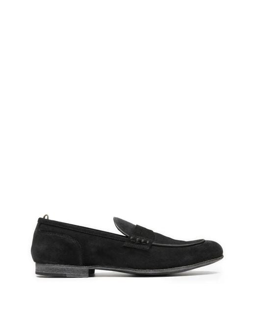Officine Creative Black Bilt 001 Suede Loafers for men