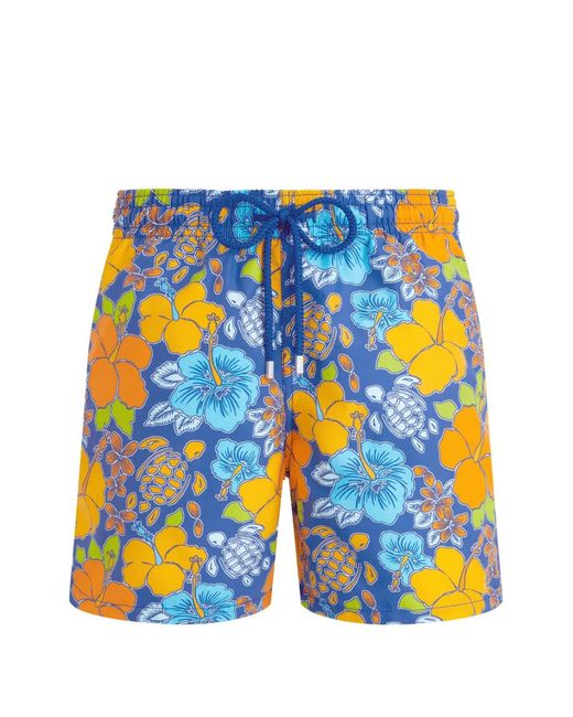 Vilebrequin Blue Floral-Print Swim Shorts for men