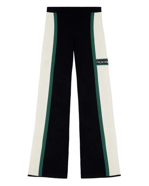 Palm Angels Cb Racing Gebreide Flared Broek in het Blue