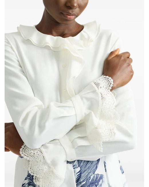 Erdem White Cady Blouse