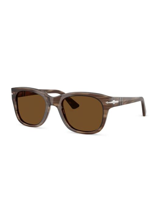 Persol Brown Rectangle-Frame Sunglasses