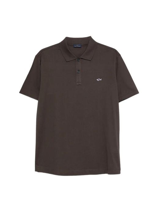 Paul & Shark Gray Logo-Detail Polo Shirt for men