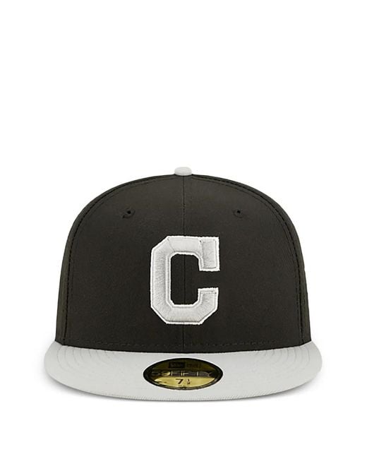 KTZ Black X Cleveland Guardians Authentic Fitted Hat for men