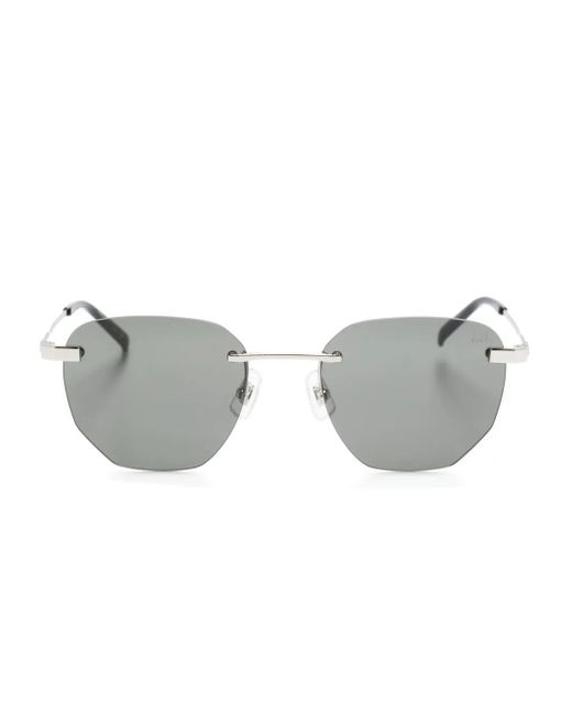 Dunhill Gray Geometric-Frame Sunglasses