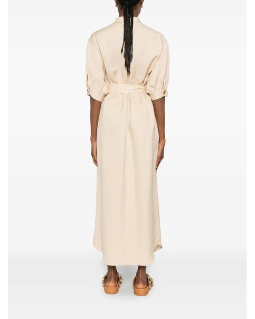 Blazé Milano White Donzi Berber Belted Midi Dress
