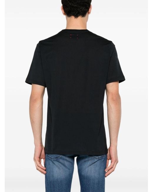 Kiton T-Shirt mit beflocktem Logo in Black für Herren