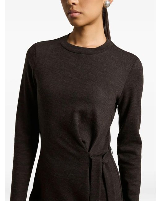 Peserico Black Tie-Detail Knit Midi Dress