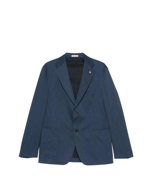 Sartoria Tramarossa Blue Filippo Pocket Blazer for men