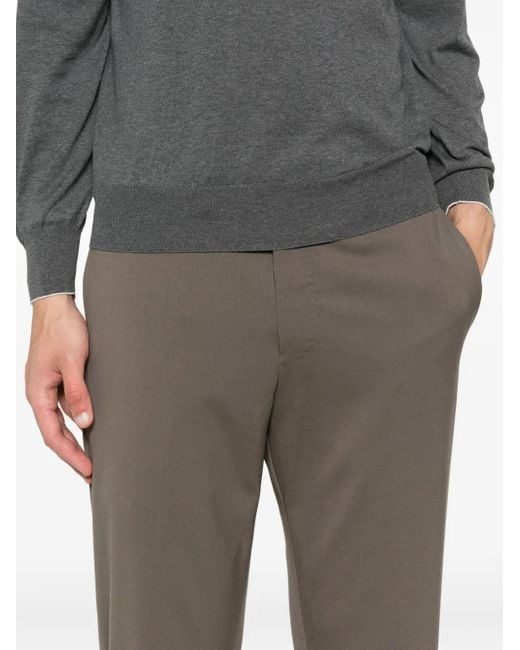PT Torino Gray Wool Trousers for men