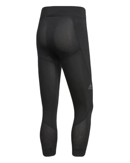 Adidas Black Stretch-Design Compression Tights for men