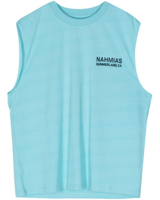 NAHMIAS Blue Landscape Muscle Cotton T-shirt for men