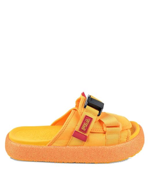 Fila Orange Atlas Buckle-Strap Sandals for men