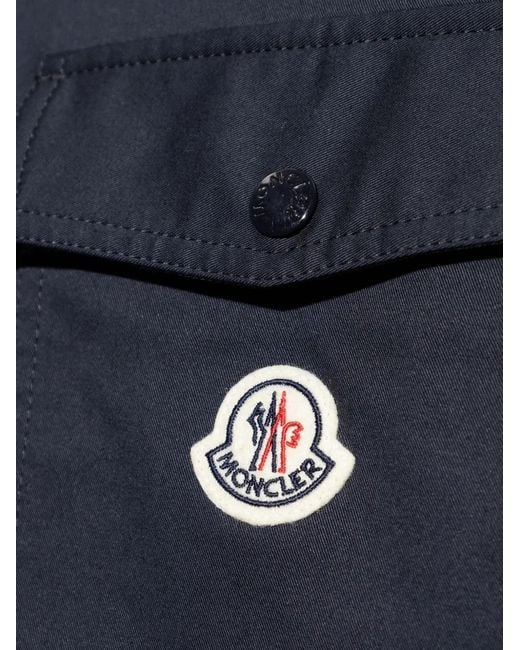 Moncler Blue Cotton Shirt Jacket for men