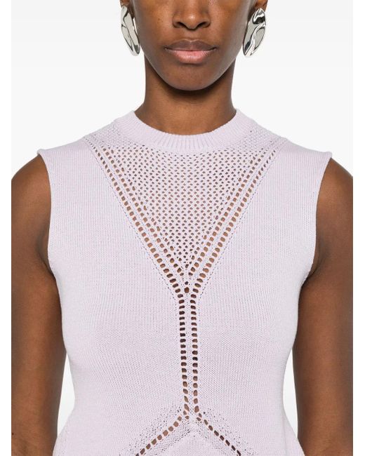 Jil Sander Purple Crew-Neck Knitted Top