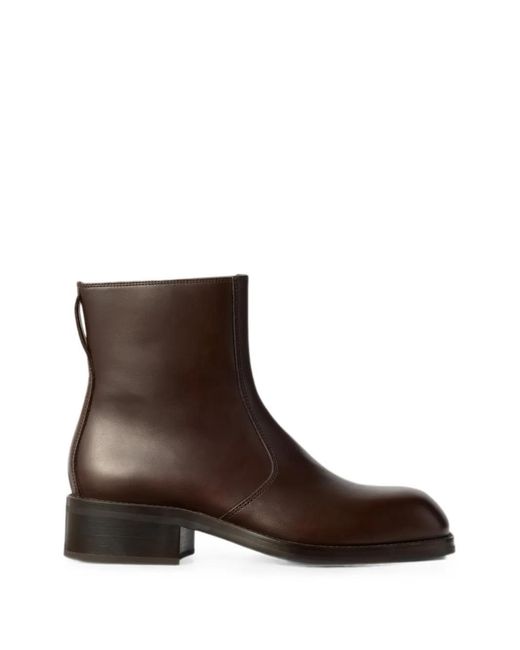 Lemaire Brown Zipped Ankle Boots