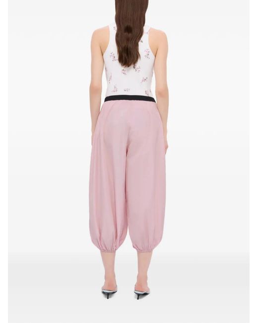 Pantalon De Jogging Crop À Taille Élastique MSGM en coloris Pink