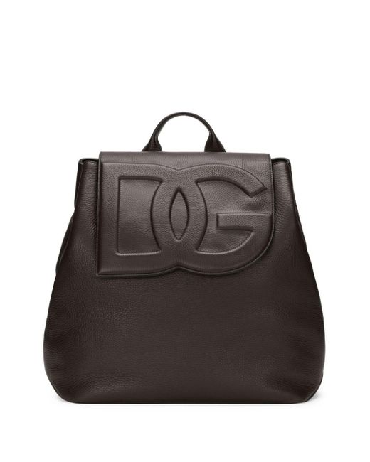 Dolce & Gabbana Black Logo-embossed Leather-blend Bag for men
