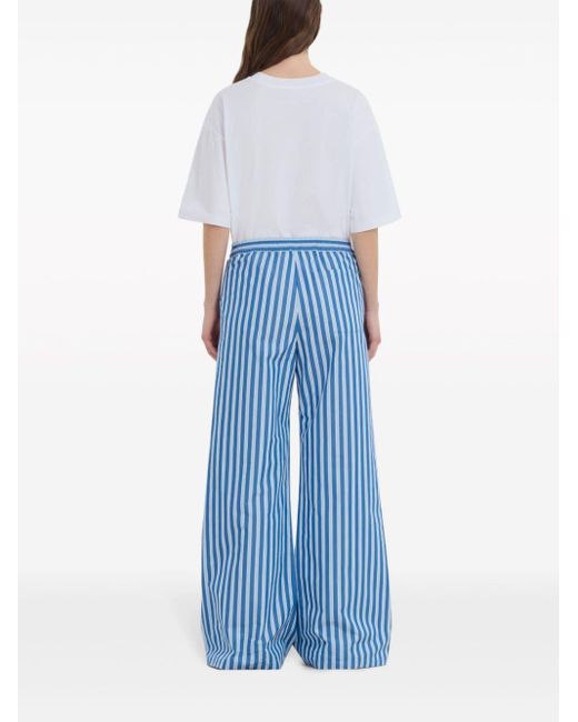 Marni Blue Striped Wide-leg Trousers