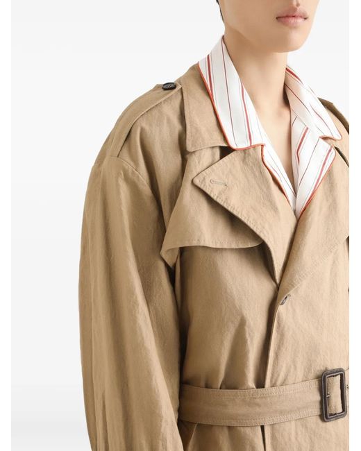Dolce & Gabbana Natural Belted Double-Breasted Trench Coat for men