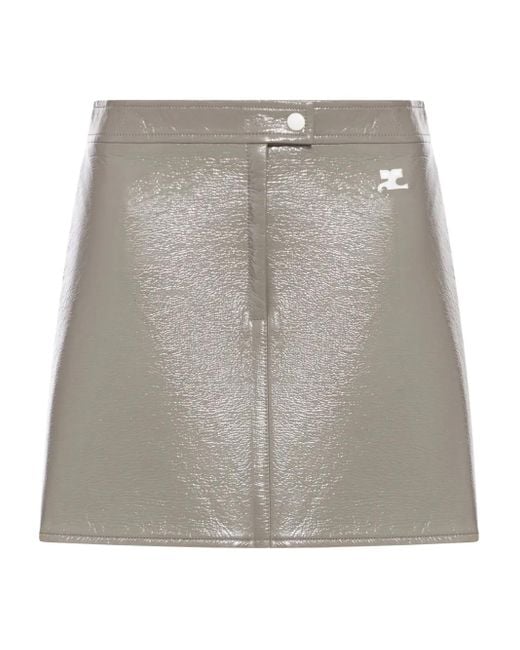 Courreges Gray Miniskirt With Logo
