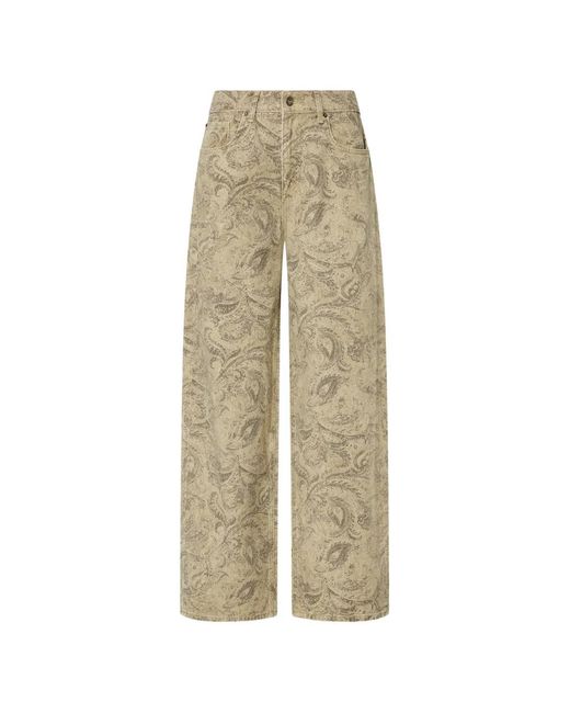 Liu Jo Natural Boyfriend Trousers With Glitter Print