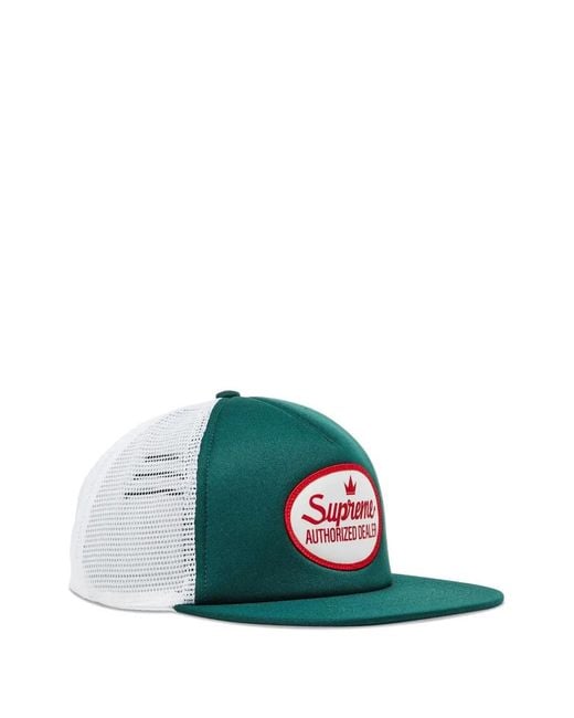 Supreme Green Logo-Patch Trucker Cap for men