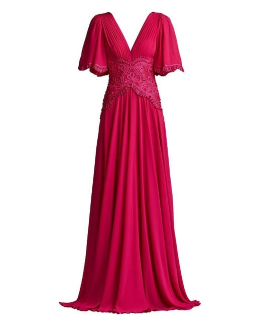 Tadashi Shoji Indira Embroidered Maxi Dress