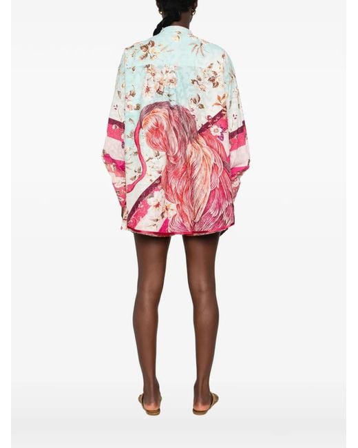 F.R.S For Restless Sleepers Pink Fil-Coupé Swan Shirt
