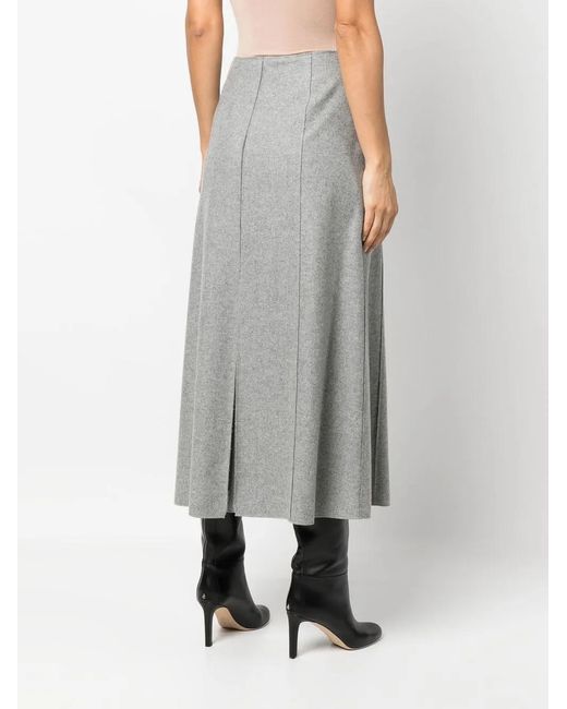 Alberta Ferretti Gray A-Line Midi Skirt