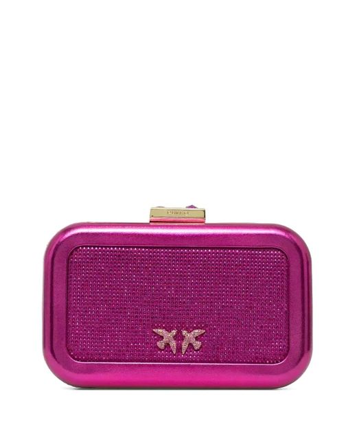 Pinko グリッター クラッチバッグ Purple