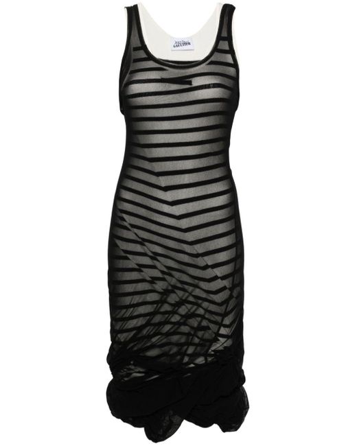 Jean Paul Gaultier The Marinière Striped Maxi Dress in het Black