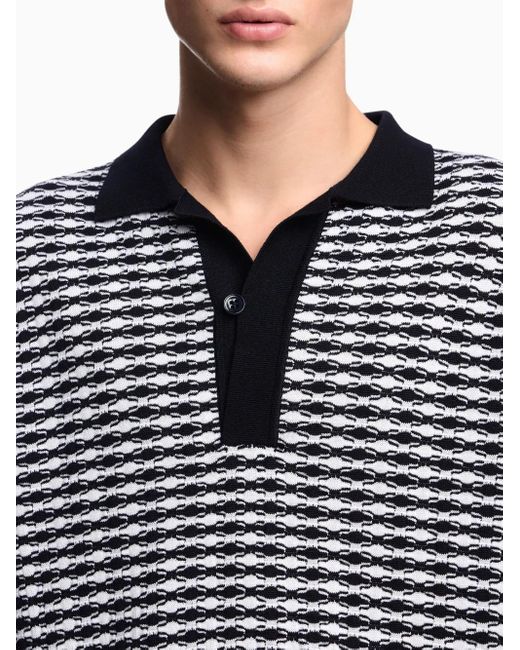 Emporio Armani Blue Wool Polo Shirt for men