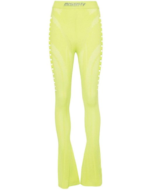 M I S B H V Yellow Cut-out Flared Trousers