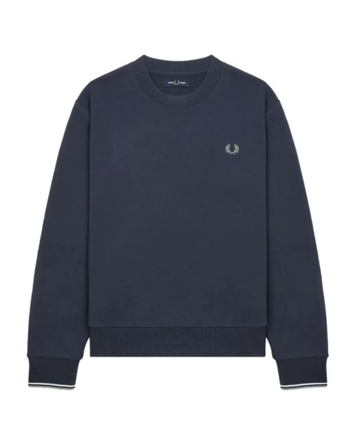メンズ Fred Perry クルーネック スウェットシャツ Blue