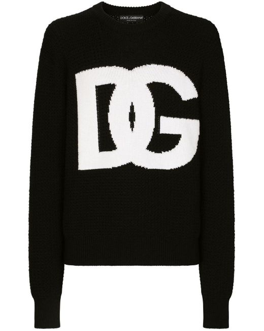 corriente apertura Incentivo Jersey con logo en intarsia Dolce & Gabbana de hombre de color Negro | Lyst