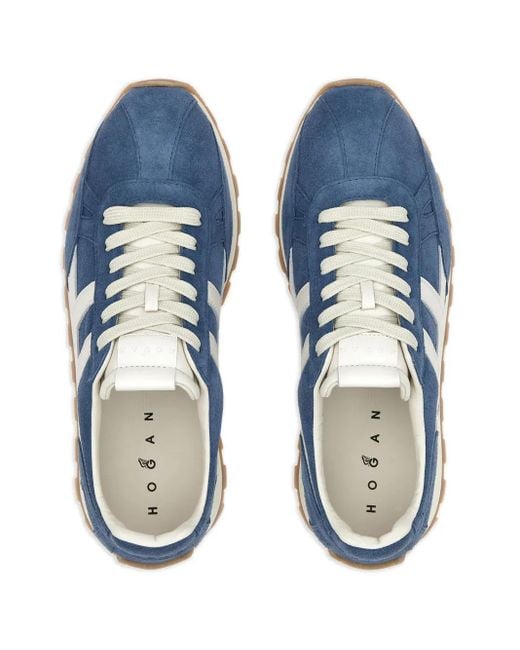 Hogan Blue Calf Suede Sneakers for men