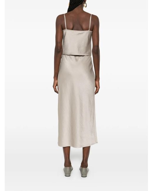 Nanushka White Sarong Fringe-Detail Midi Skirt