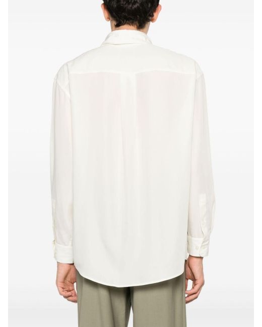 Lemaire Lyocell Shirt Met Dubbele Zak in het White