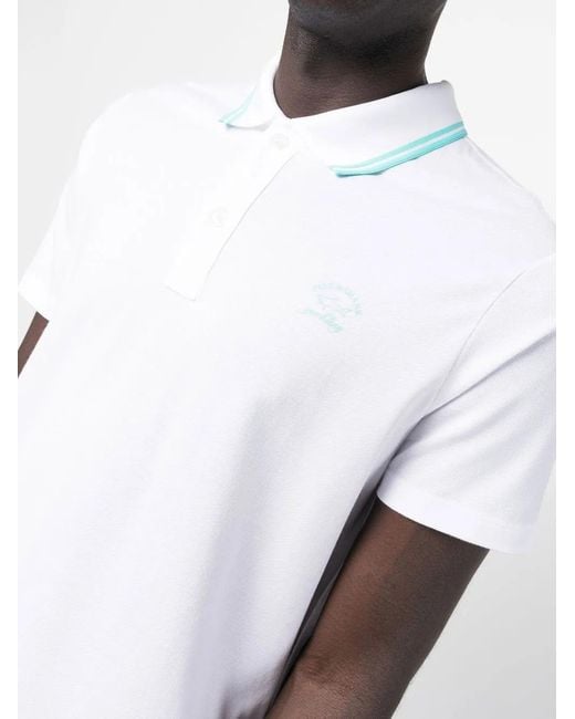 Paul & Shark White Logo-Print Polo Shirt for men