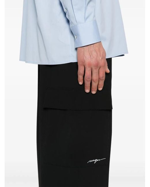 Pantalon Cargo À Lien De Resserrage MSGM pour homme en coloris Black