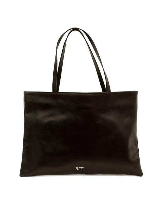 LA ROSE Black Logo-Print Tote Bag