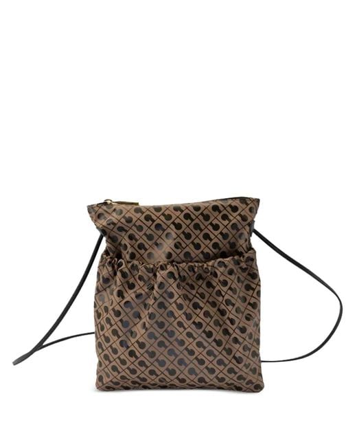 Gherardini Brown Small Drawstring-Detail Crossbody Bag